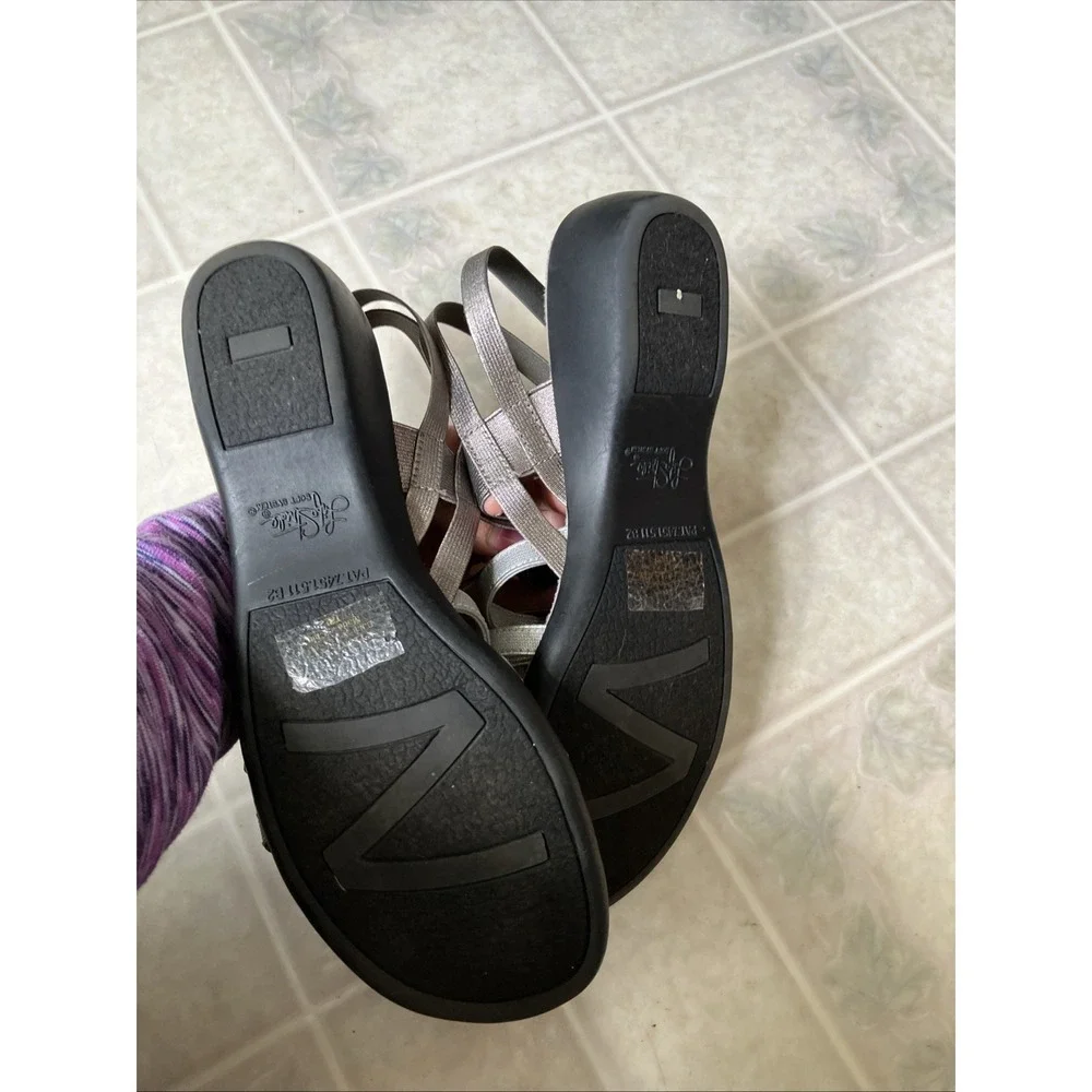 Life Stride True Soft System Wedge Sandals Slingback gray‎ Size 7.5 Pre-Owned